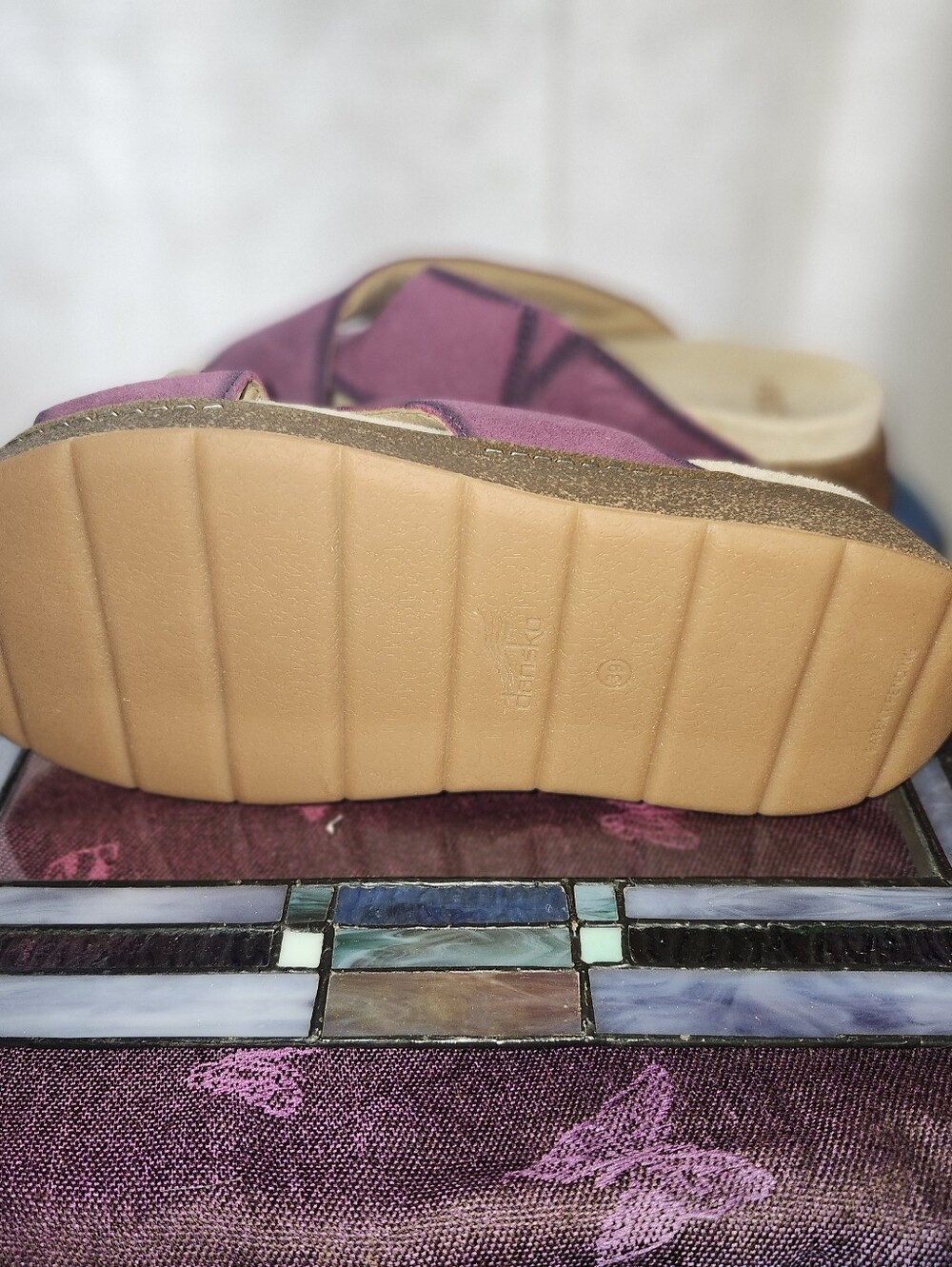 Dansko Bridget Plum Suede Platform Slides Size 39 - Picture 6 of 10